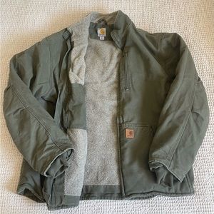 MENS CARHARTT RELAXED FIT WASHED DUCK SHERPA-LINED JACKET WARMEST FIT